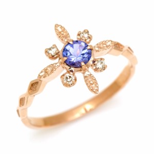 リング 指輪 レディース K10 ゴールド タンザナイト ダイヤモンド 「solare」 10K 10金 GOLD 12月誕生石