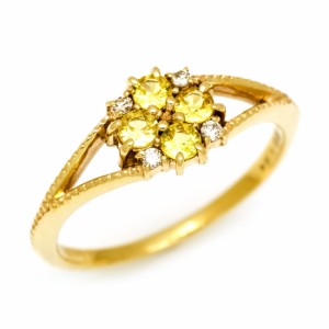 リング 指輪 レディース K10 ゴールド イエローサファイア ダイヤモンド 「bouquet」 10K 10金 GOLD 9月誕生石