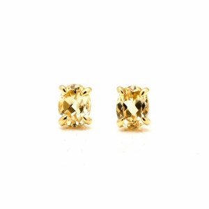 スタッドピアス レディース K18 ゴールド グロッシュラーライトガーネット 18K 18金 GOLD 1月誕生石