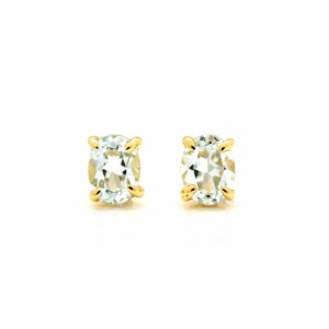 スタッドピアス K18 ゴールド アクアマリン 18K 18金 GOLD 3月誕生石