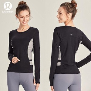 lululemon ルルレモン 女性 ヨガウェア 速乾性 ランニング Tシャツ 長袖 レディース トップス 通気性 スポーツ トレニンーグ ファッショ