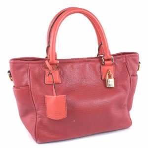 LOEWE ロエベ 2WAYショルダー PIEL VACUNA COWHIDE 318.32.C86 レザー 赤 ハンドバッグ レディース