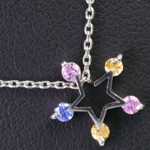 STAR JEWELRY スタージュエリー スター マルチストーン Pt950プラチナ ネックレス レディース