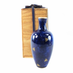 SEVRES セーブル 佛蘭西 フランス セーブル窯 花瓶 瑠璃金彩 クラウテッドブルー