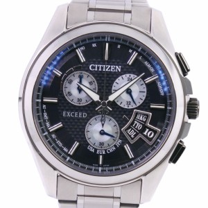 CITIZEN シチズン エクシード H610-T018521 チタン エコドライブ クロノグラフ 黒文字盤 腕時計