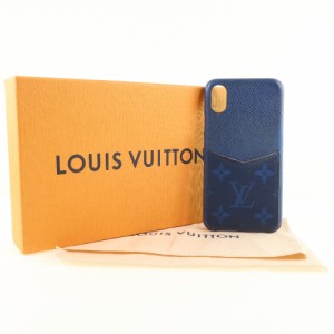 LOUIS VUITTON ルイ・ヴィトン iPhone X/Xs タイガラマ M30273 レザー 青 スマホケース