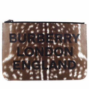 BURBERRY バーバリー LONDON ENGLAND セカンドバッグ 8015103 牛革 茶 クラッチバッグ レディース