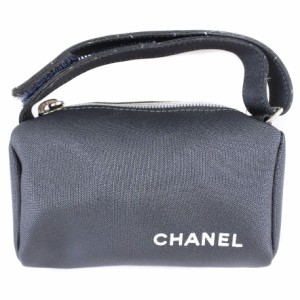 CHANEL シャネル ロゴ ヴィンテージ ナイロン グレー ポーチ レディース 【中古】 ランクB