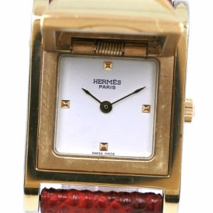 HERMES エルメス メドール 金メッキ ゴールド クオーツ アナログ表示 白文字盤 腕時計