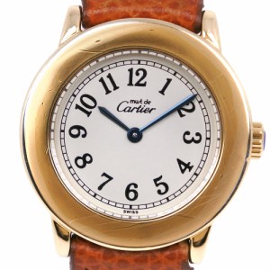 CARTIER カルティエ マストロンド ヴェルメイユ シルバー925 茶 クオーツ アナログ表示