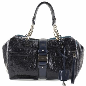 LOEWE ロエベ ローラ33 302.08.714 オーストリッチ ネイビー ハンドバッグ レディース