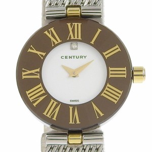 CENTURY センチュリー タイムジェム 1Pダイヤ SS クオーツ アナログ表示 白文字盤 腕時計