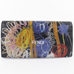 FENDI フェンディ コンチネンタル ノエル・フィールディング コラボ 7M0264 0AH8Q カーフ 黒