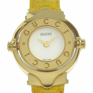 GUCCI グッチ 回転式Gバングル GQ6600 金メッキ 黄色 クオーツ アナログ表示 白文字盤 腕時計
