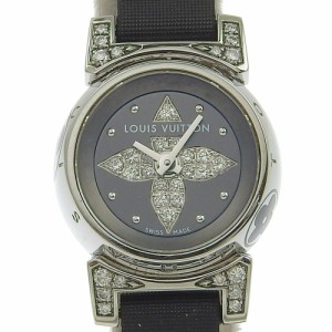 LOUIS VUITTON ルイ・ヴィトン タンブールビジュ センターパヴェ・ラグD Q151K SS 黒 クオーツ