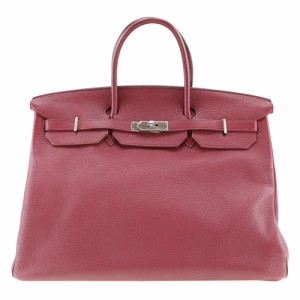 HERMES エルメス バーキン40 トリヨンクレマンス ルビー 赤/茶 ハンドバッグ レディース