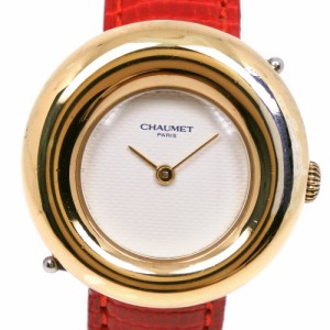Chaumet ショーメ アノー シルバー925 赤/ゴールド クオーツ アナログ表示 白文字盤 腕時計