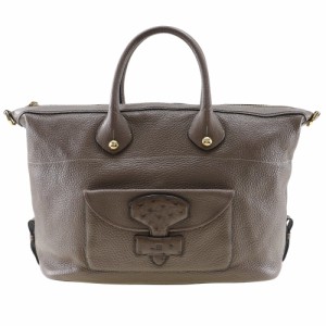 LOEWE ロエベ メイ35 カーフ 茶 ハンドバッグ レディース 【中古】