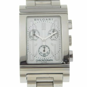 BVLGARI ブルガリ レッタンゴロ RTC49S SS クオーツ クロノグラフ 白文字盤 腕時計 メンズ