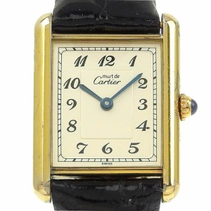 CARTIER カルティエ タンクヴェルメイユ シルバー925 ゴールド クオーツ アナログ表示