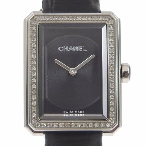 CHANEL シャネル ボーイフレンド ベゼルダイヤ H4883 SS 黒 クオーツ アナログ表示 黒文字盤