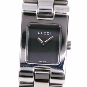 GUCCI グッチ 2305L SS シルバー クオーツ アナログ表示 黒文字盤 腕時計 レディース