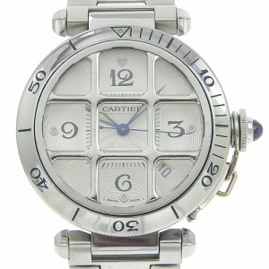 CARTIER カルティエ パシャグリッド W31040H3 SS 自動巻き 白文字盤 腕時計 メンズ 【中古】