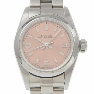 ROLEX ロレックス オイスターパーペチュアル 67180 SS 自動巻き ピンク文字盤 腕時計