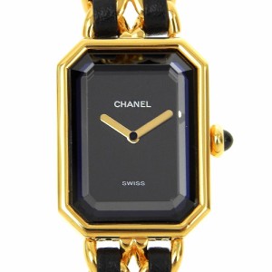 CHANEL シャネル プルミエールS H0001 金メッキ ゴールド クオーツ アナログ表示 黒文字盤