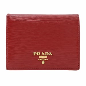 PRADA プラダ IMV204 2EZZ F0D1700 カーフ LACCA 赤 二つ折り財布 レディース 【中古】