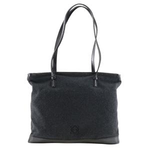 LOEWE ロエベ 黒 ブラック系 バックル ホリゾンタル トート