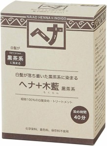 白髪染め Naiad ナイアード ヘナ 100g 黒茶 ヘアカラー 毛染め カラーリング トリートメント効果