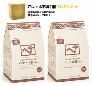 白髪染め ヘナ 毛染め ヘアカラー 400g 2個セット 茶系 ナイアード 800g アレッポの石鹸1個プレゼント トリートメント効果