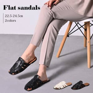 グルカサンダル フラットサンダル  ミュール 履きやすい 靴 夏 パンプス 白 黒 おしゃれ 履きやすい  シューズ  サンダル レディース
