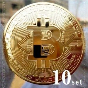 ゴルフマーカー 10枚セット ビットコイン bitcoin ゴルフ レプリカ 仮想通貨 雑貨 コインケース付き 金運 硬貨 メダル グッズ メダル プ