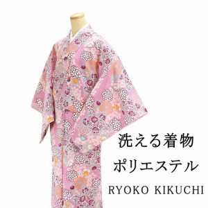 （洗える着物）R・KIKUCHI 洗える着物 ポリエステル小紋　Ｌ寸（新品）（着物）