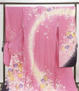 振袖 新品仕立済 正絹 桜模様 振袖 トールサイズ 小難あり 新品  仕立て上がり  着物