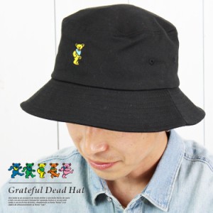 Grateful Dead ダンシングベア バケットハット サファリハット 刺繍 ロゴ 帽子 レディース メンズ 男女兼用 BUCKET HAT 無地 誕生日 プレ