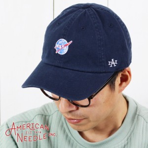 AMERICAN NEEDLE キャップ NASA ロゴ 刺繍 ワッペン コットン ベースボールキャップ 帽子 フリーサイズ 人気 おしゃれ アメカジ カーブキ