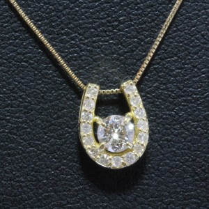 K18 ダイヤモンドネックレス 　0.45ct 　馬蹄