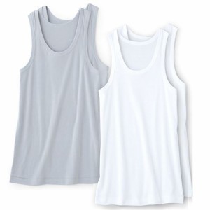 メンズ下着 メンズ 肌着 インナー インナーシャツ アンダーシャツ 2枚組 男の消臭・抗菌 ランニングシャツ/綿100% 3L 5L|2202-286240