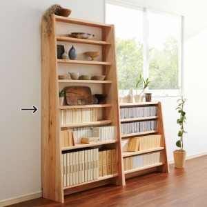 日本直販店 本屋さんやレンタルDVDショップみたいな斜め棚の本棚
