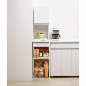 キッチン収納 食器棚 キッチンストッカー 食品ストッカー 作業も収納もできる下段オープンキッチンすき間収納庫 幅40cmタイプ 807719