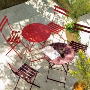 ガーデンファニチャー フランス製ビストロテーブル＆チェア 3点セット G72901