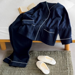 パジャマ ネグリジェ 寝具小物 届いたその日からやわらかい 綿100％水洗いガーゼで仕立てたパジャマ レディース　春-秋用 840101