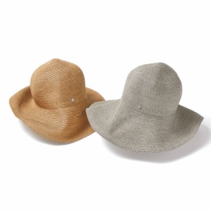 サングラス 手袋 ベルト 帽子 ニット帽 キャスケット Les Belles Modes/ベル・モード 洗えるペーパーブレード つば広ハット 243301
