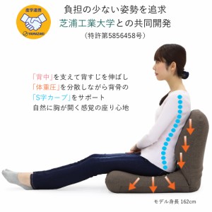 イス チェア 座椅子 日本製洗えるカバー付き背中を支えるコンパクト美姿勢座椅子 775319