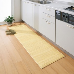 カーペット ラグ マット キッチンマット 滑り止め 涼感 夏用 - ≪約50×240cm≫ 39穴籐キッチンマット 862642