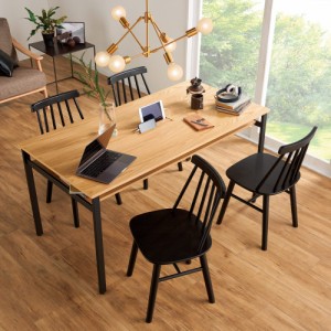 ホームオフィス家具 棚付き アイアン 家電やモバイルが使いやすいダイニングテーブル 幅150cm 822728