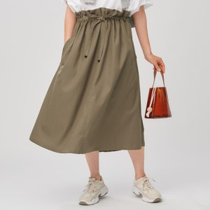 plussize ファッション 大きいサイズ 【大きいサイズ】リヨセルコットンツイル ギャザースカート R34018